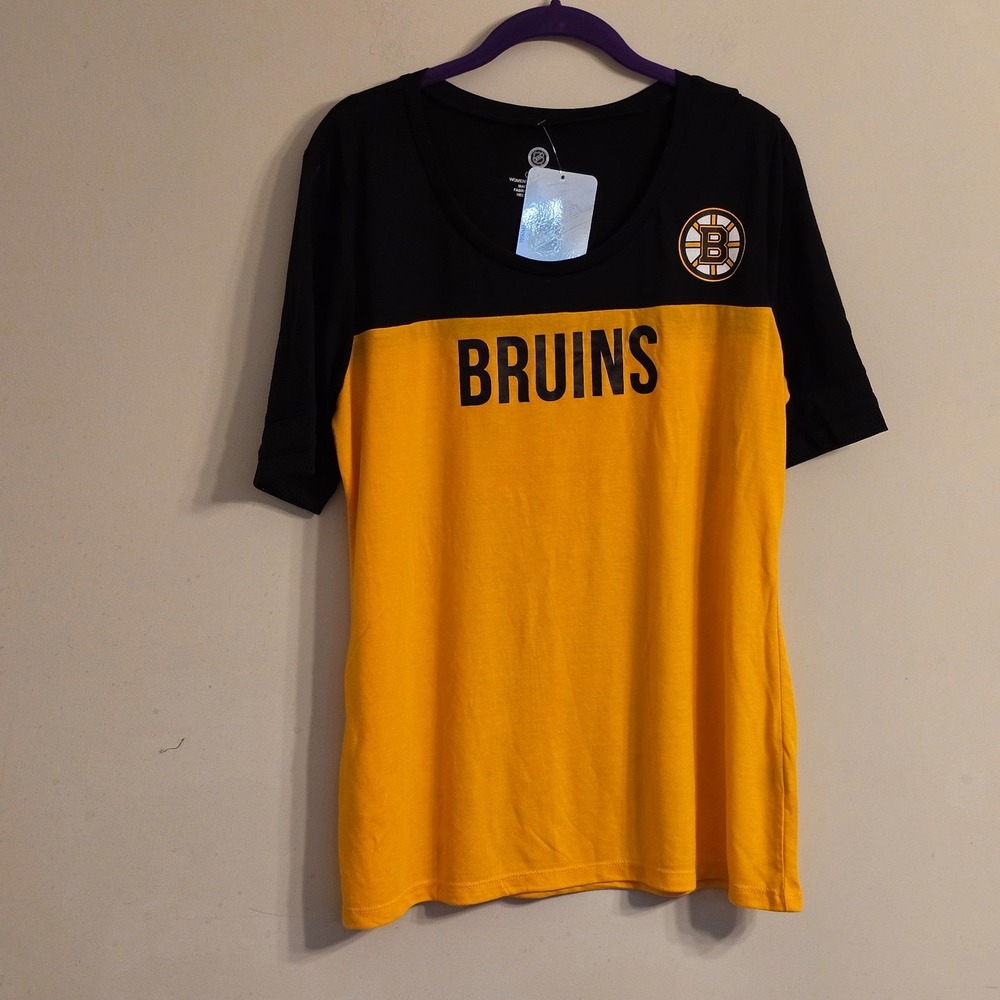NWT NHL.COM Women's Boston Bruins Lightweight Jersey Black And Gold Size XL